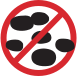 Icon of flea eggs under the no symbol