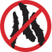 Icon of flea larvae under the no symbol